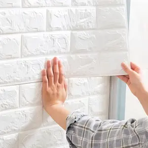 20pcs/10pcs/1pc 3D Wall Tile Stickers, Easy Peel and Stick Waterproof Decorative Wallpaper, Pure Rectangular Self-Adhesive, Kitchen Living Room Bathroom Corridor