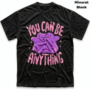 Men's and Women's T-Shirt, Vintage You Can Be Anything Graphic Tee, Pokebon Ditto T-Shirt, Unisex Gift Manga Anime Tshirt, Gothic Grunge Y2K Emo Scene Amity Affliction Style Clothes Men Women Streetwear
