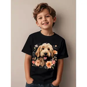 Goldendoodle Mom Golden Doodle Dog Lover Flowers Cute Funny Awesome Graphic Kid T-Shirt Cute Kid T Shirts Street Style Tees Tops for Kid