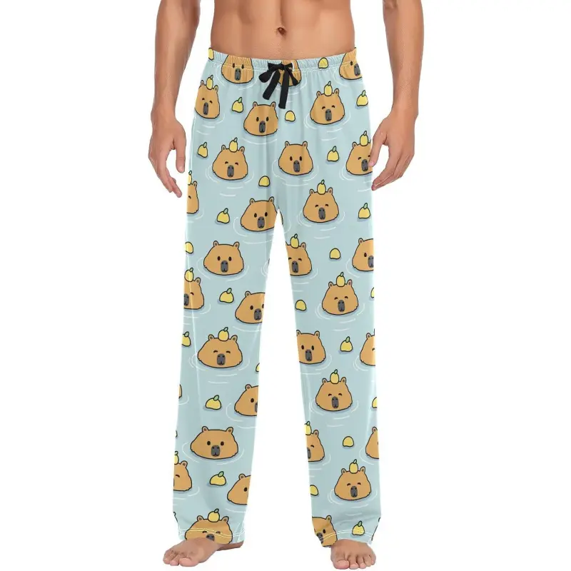 Men's Pajama Pants Super Soft Cute Capybara Sleep Lounge Pants Pjs Bottoms with Pockets