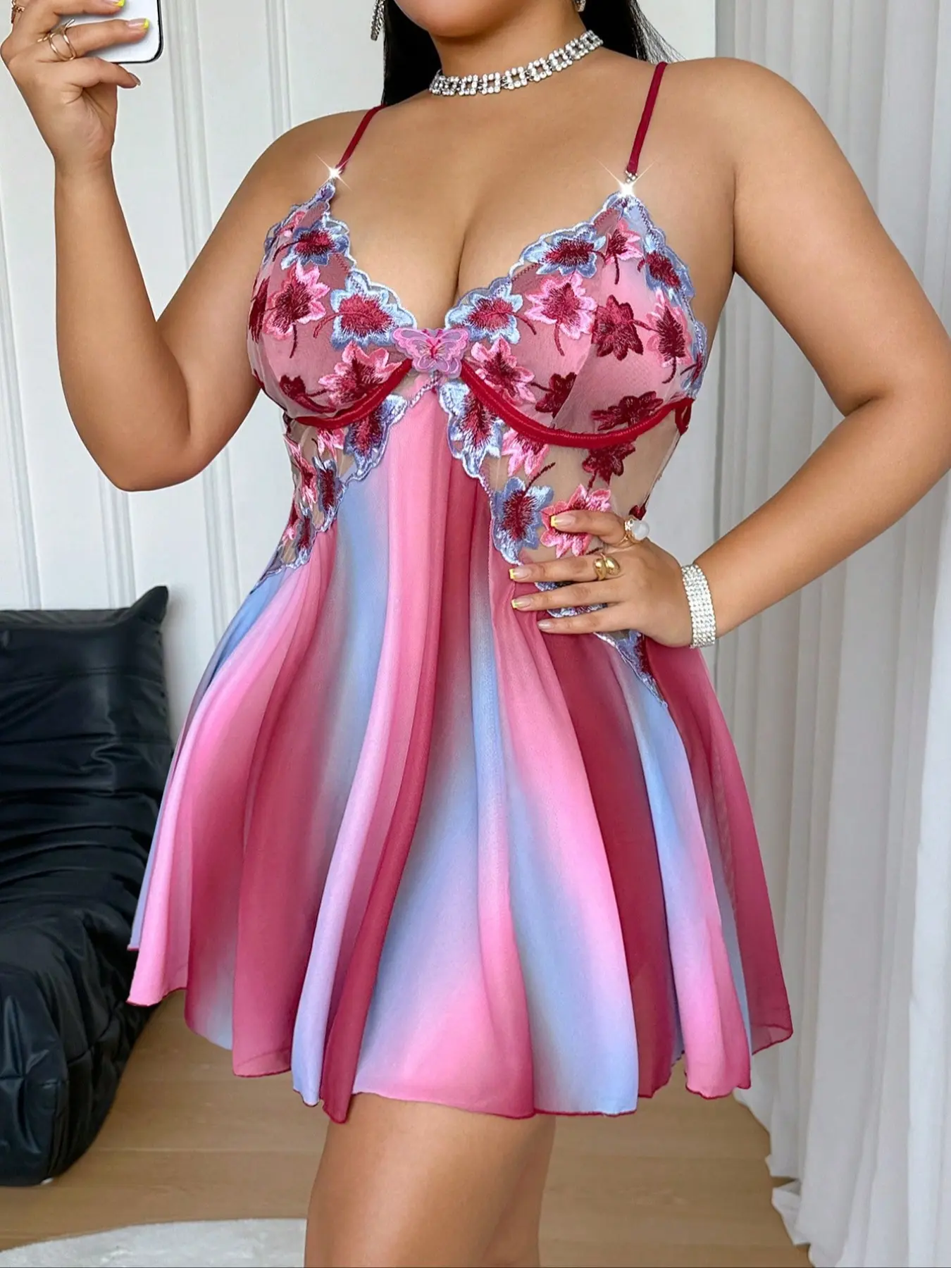 Plus Size Women's Colorful Floral Sleepwear Loungewear, Sexy Fitted Sleeveless Homecoming Dress, All-Season Comfortable Nightgown, Stylish Nightwear, Nightdress Sleeveless, Floral Sleepwear Dresses