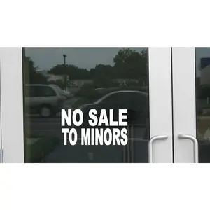 No Sale to Minors J881 8 inch wide Sticker business store sign Decal