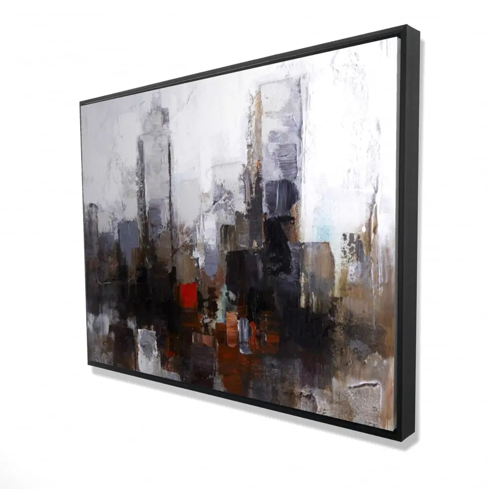 Begin Home Decor 2081-3648-CI134 Framed Canvas Wall Art, 36x48 in. Obscure City Building Print, Decor Inspo for Home Supplies