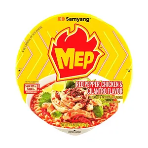 Samyang MEP Red Pepper Cilantro Chicken Flavor Ramen Big Bowl 110g - Spicy Seafood Noodle Soup