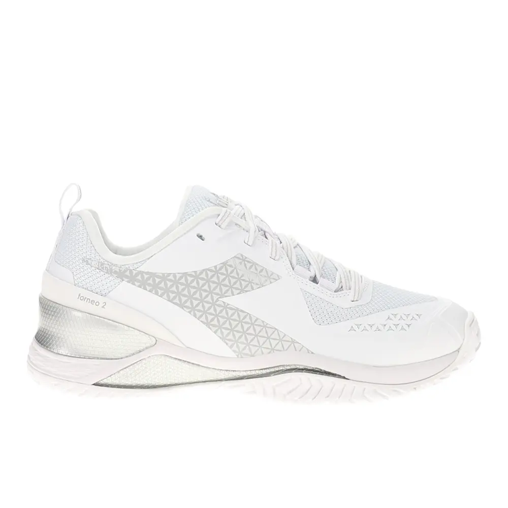 diadora Womens Blushield Torneo 2 All Ground Tennis Sneakers Shoes - White