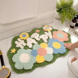 Special Shaped Bathroom Mat, 1 Count Non-slip Soft Absorbent Bathroom Rug, Bathroom Doormat, Bathroom Drying Doormat, Room Decor Floor Mat, Soft Water Absorbent, Soft Highly Absorbent, Absorbent Bath Mats, Water Absorbent Bathmat