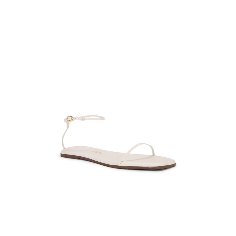 TKEES Square Toe Twiggy Sandal in Cream