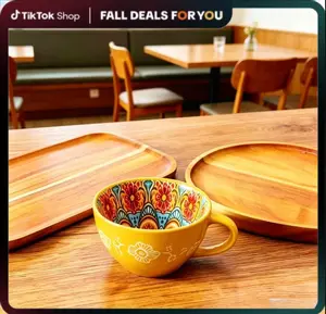Bohemian floral patterned ceramic breakfast cup, microwave  and  dishwasher safe,  scratch  resistant, large capacity tea milk cereal cup, home kitchen breakfast cup