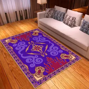 Persian Pattern Area Rug, Non-Slip Soft Carpet for Living Room and Bedroom, Decor for Study and Lounge