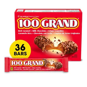 100 Grand Milk Chocolate Caramel Candy Bars 1.5 Ounce 36 ct