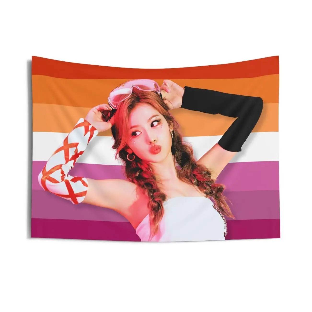 Twice Sana Lesbian Flag Banner