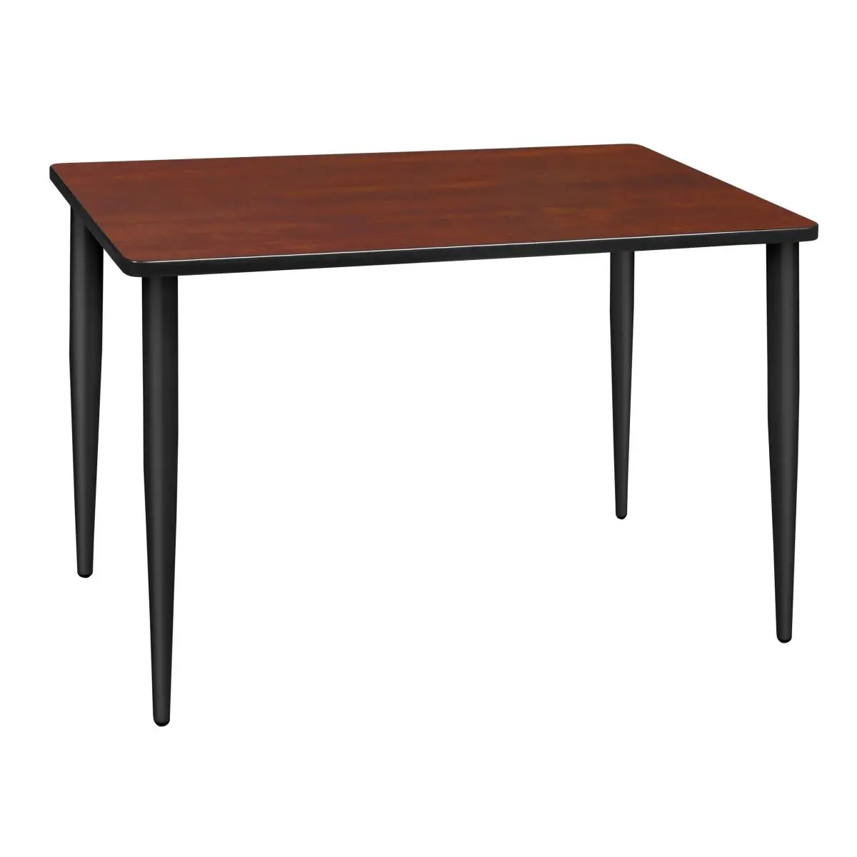 212 MAIN Regency Kahlo End Table - 48x24 in., Tapered Leg, Cherry & Black, Dark, Metal-Finish, Minimal, Rectangle, Steel-Framed Indoor Furniture Table, Dark End Tables, Metal-Finish End Tables