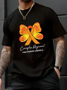 100% cotton unisex complex regional pain syndrome crps awareness orange ribbon t-shirt – soft touch, unisex fit, popular tiktok streetwear tee