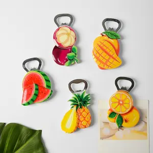 Cute Cartoon Mango Magnetic Bottle Opener, Refrigerator Magnet Decorative Patch, Home Decoration Magnetic Sticker, Refrigerator Decorating Magnet, Cute Magnets For Fridge