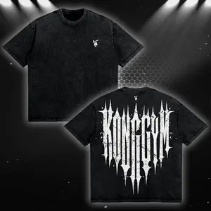 [KONG GYM] KONGGYM 001 Oversized Washed T-Shirt Men Workout Fitness Shirt, Gym Apparel, Workout Wear, Training Men's Top, Aesthetic Shirt, Discipline, Strength, Focus