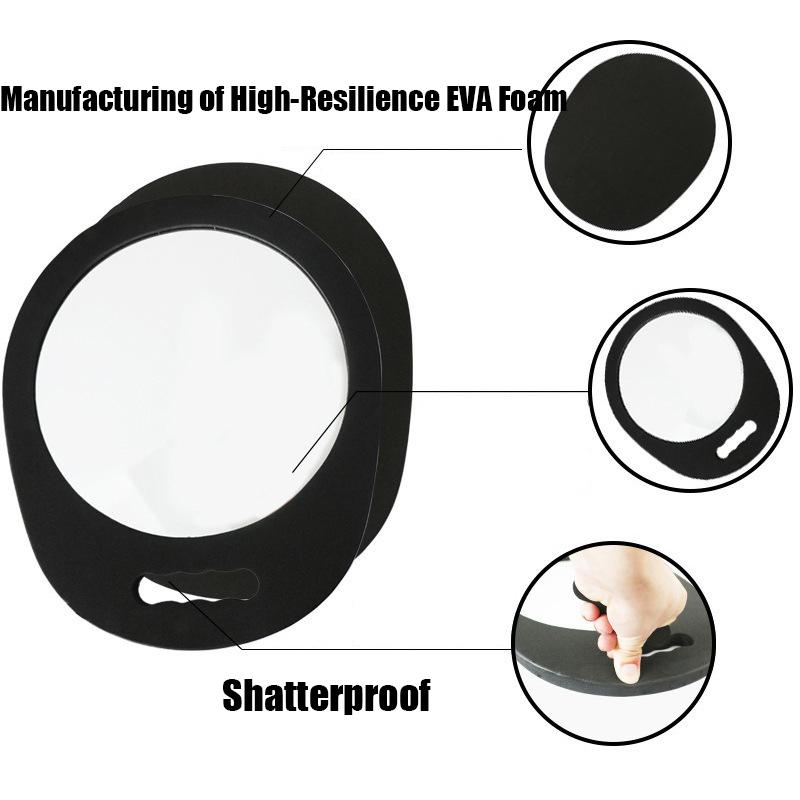 Handheld Mirror – Dual Handle Salon Mirror for Haircut, Makeup, and Back of Head Use – Distortion-Free Glass, Lightweight Durable Frame, Unisex Design – 10"x15.5", Black
