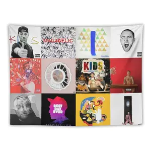 Hip Hop Album Collage Tapestry Music Fan Wall Hanging for Bedroom & Dorm Decor