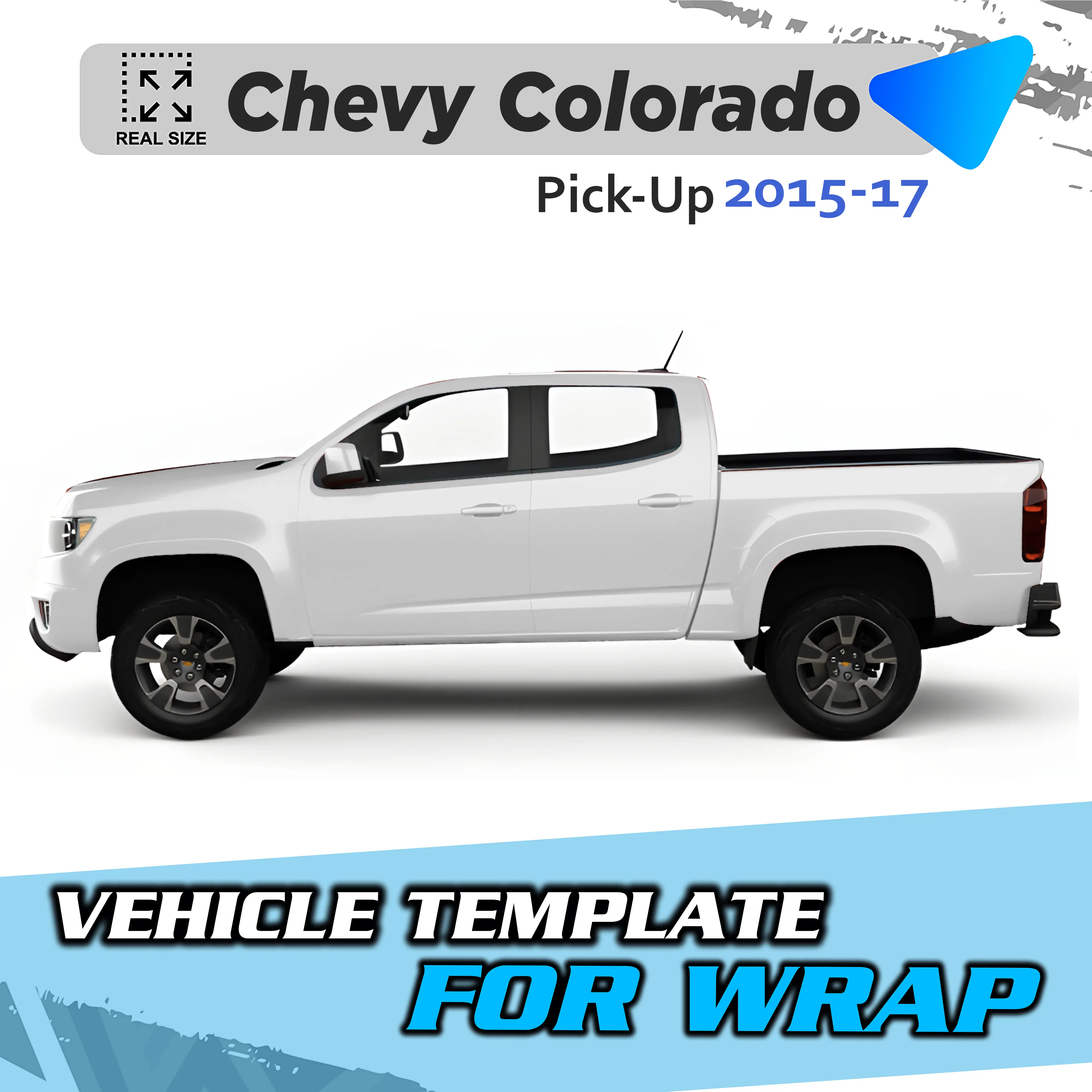 VEHICLE TEMPLATE FOR WRAP CHEVROLET COLORADO DOBLE CAB 1:1 Scale