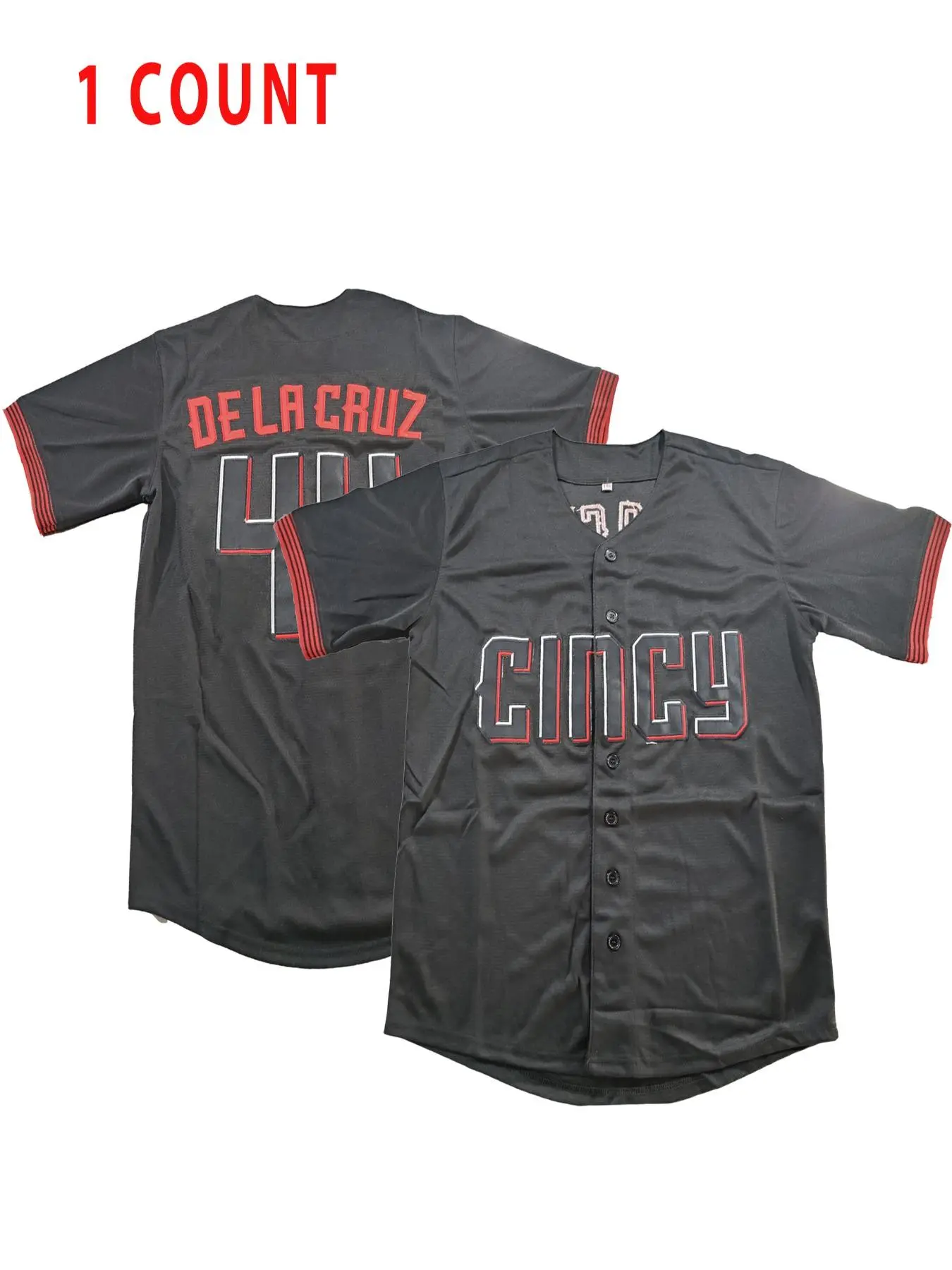 Men's Letter & Number 44 Embroidery Baseball Jersey, Stylish Jersey, Loose Casual Quick Drying Baseball Top, Breathable Sports Top for Outdoor Activities, Sportswear Clothing