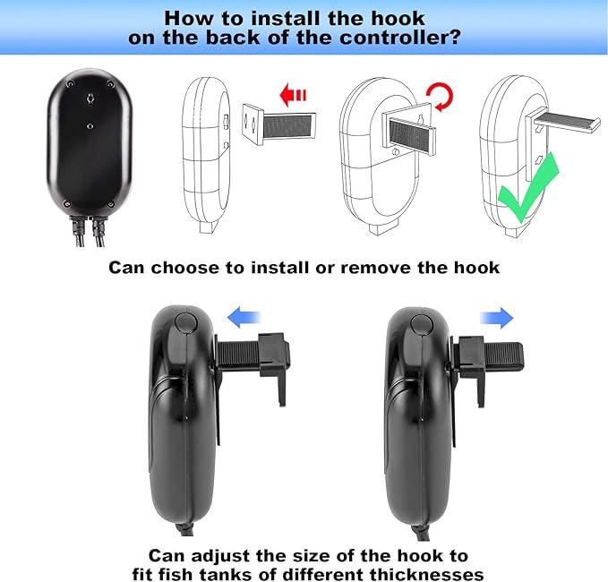 AQQA Submersible Aquarium Heater, Fish Tank Heater,External Temperature Controller LED Temperature Display,Suitable for Saltwater and Freshwater