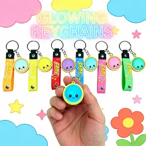 Cute Mini Dumpling Keychain, Glowing Pendant, Colorful Soft PVC, Elastic Squishy Toy. Adorable realistic food design, flexible and durable. Perfect for party decor, daily wear and gift giving.