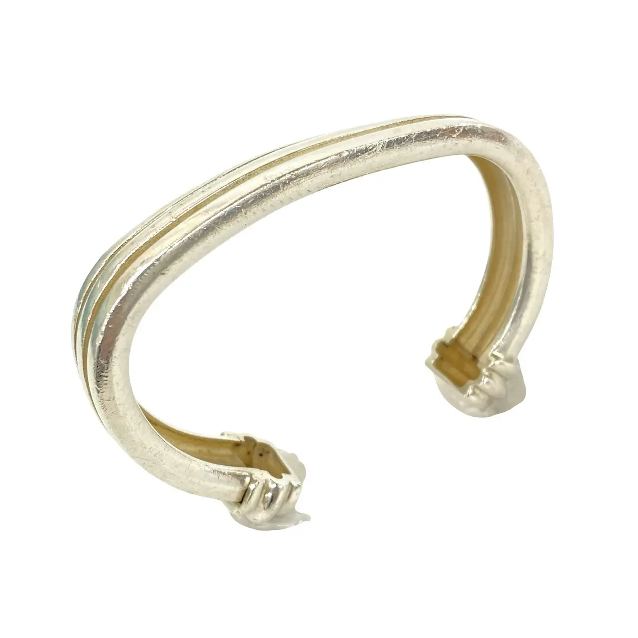 Pre-owned Tiffany & Co. Sterling Silver 925 (Ag925) Small Leather Goods Tiffany&Co. Groove Silver925 Bangle