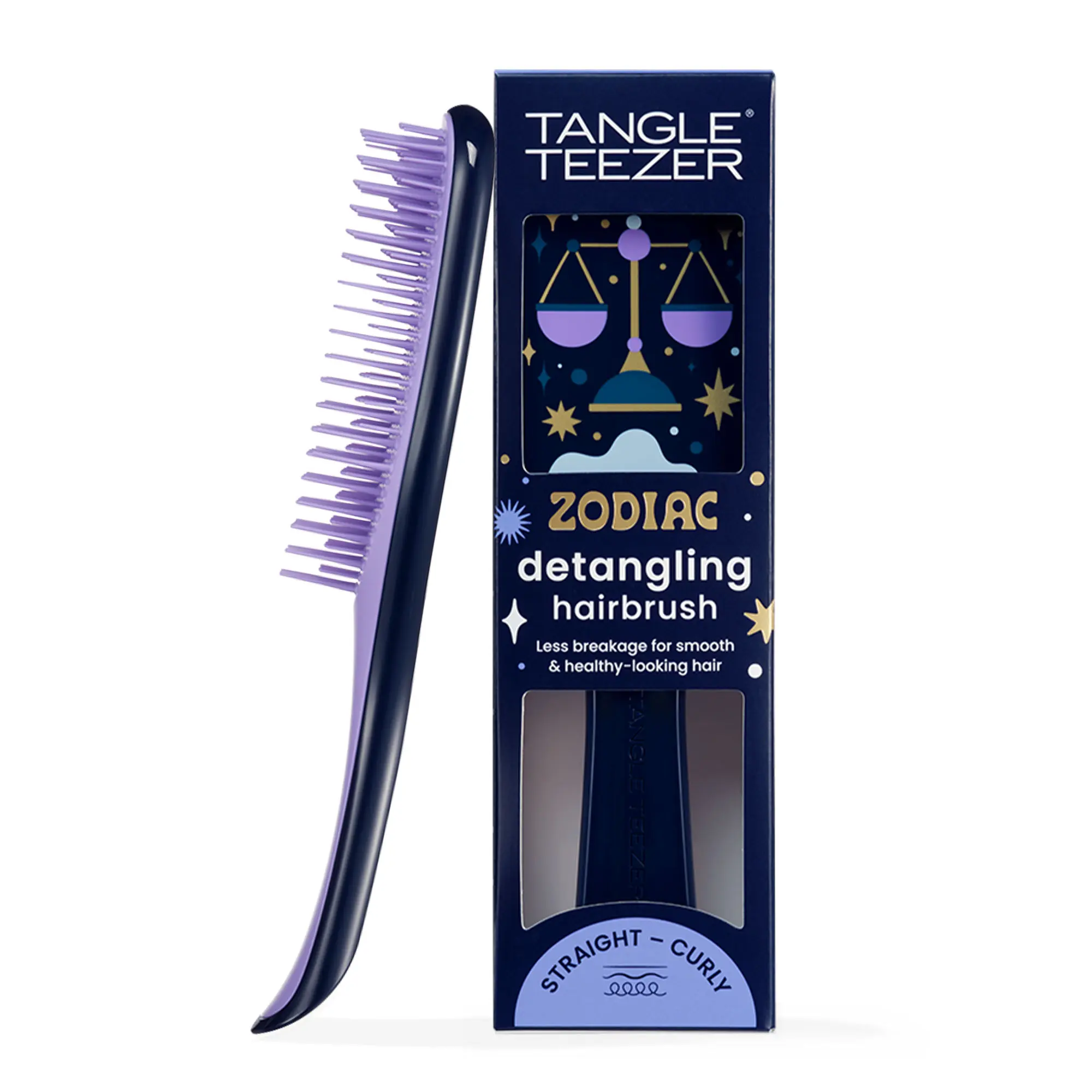 Tangle Teezer Zodiac Ultimate Detangler Hairbrush for Wet & Dry Hair, Eliminates Knots & Reduces Breakage for All Hair Types, Libra