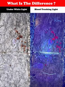 Uv Blood Tracking Flashlight for Hunting Deer Finder Blood Trailing Light Rechargeable Blood Tracker Light-365nm UV Flashlight Black Light with Filter Need work with Luminol(not include) Ultraviolet Light For Hunting Tracking Blood Trail Festival Gift