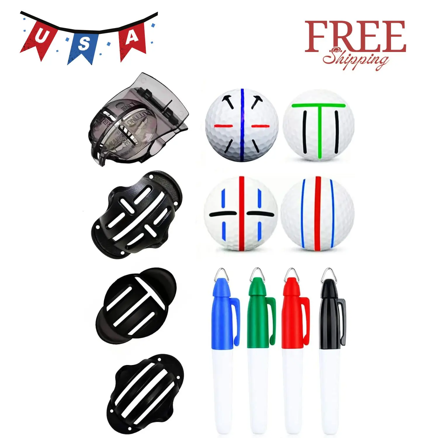8 Pack Precision Golf Ball Marker