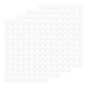 Self-Adhesive Screw Hole Stickers, White PVC Cover Caps, Dustproof Waterproof Screw Covers for Wood Cabinet, Furniture, Table, Drawer, Wardrobe (384pcs, 15mm)