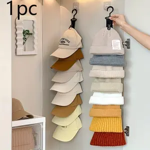 Hat Storage Organizer with 8 Clips, Holds 8 Baseball Caps, and, Ideal for Home and Closet Hat Organization, Hat Hanger