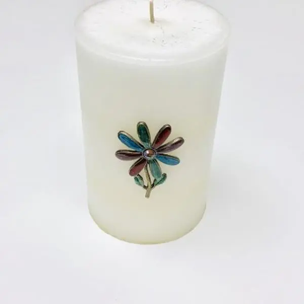 Metrotex Designs 693857 Flower Candle Pin, 1.75x0.5x2.5 in, Flower Shaped Candles Decor Accessory for Home, Decorative Candles