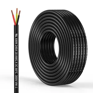 18 Gauge 3 Conductor Electrical Wire Oxygen-Free Copper Cable 25FT/7.7M Flexibl TZMOIK