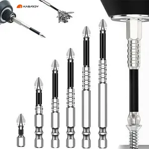 Kasardy K5 Impact-Resistant and Non-Slip Bit, Impact Driver Bit Set, Titanium Alloy Impact Non-Slip Cross Head, Magnetic Phillips Screwdriver Bit Set