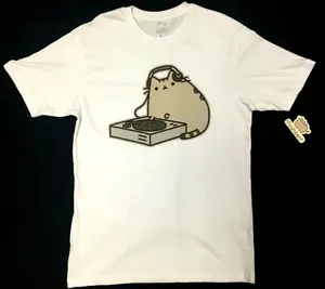 Cute DJ Cat Cotton T-Shirt