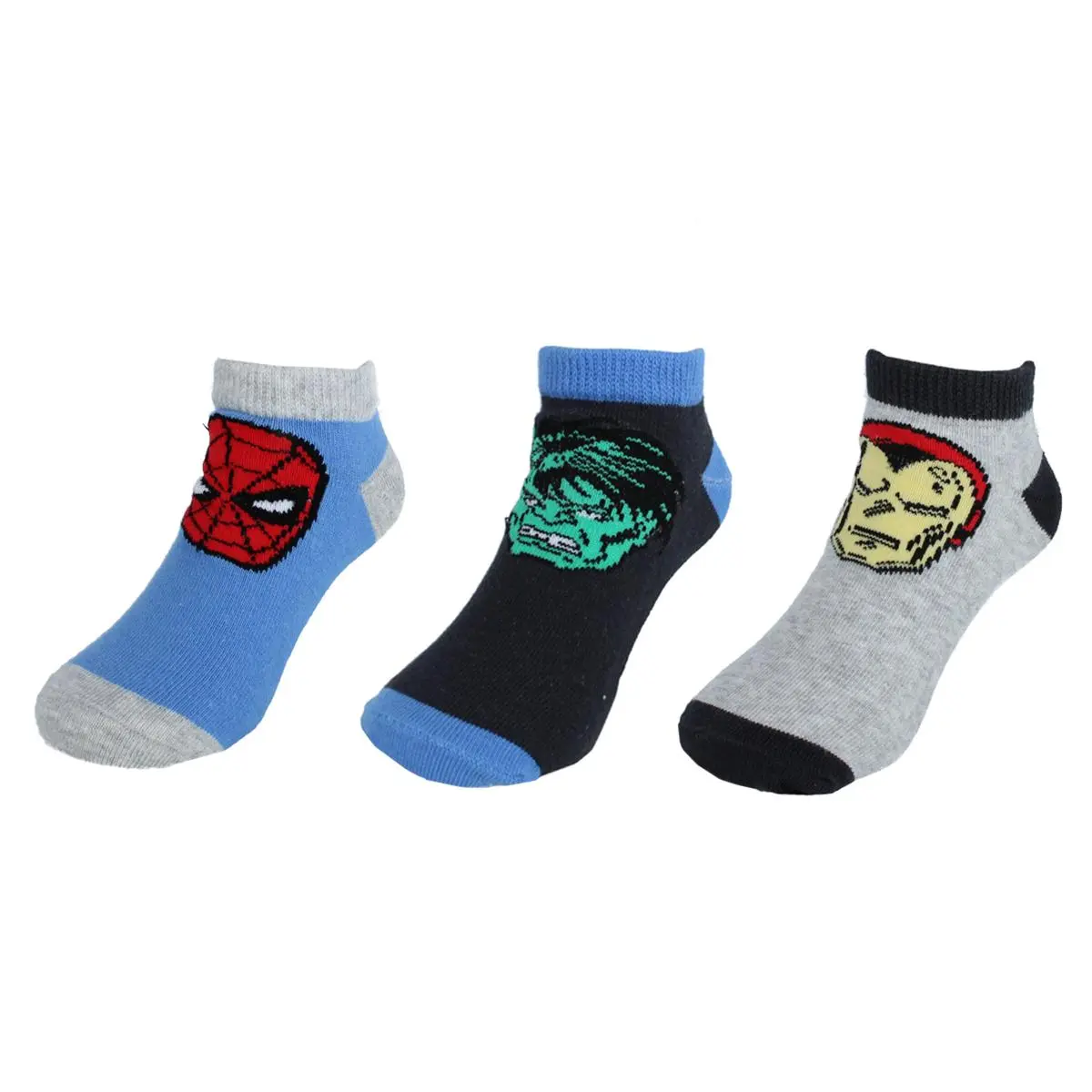 Textiel Trade Boy's Marvel Superhero Sneaker Socks (3 Pack), Crew Socks, Ankle Socks, Fashion
