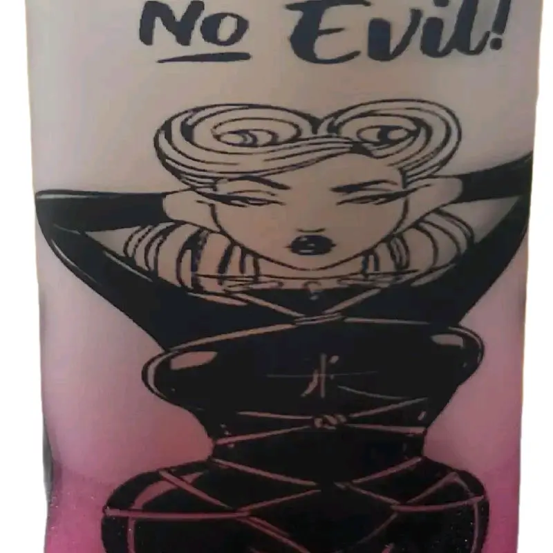 Frosted Glass Sublimation Tumbler 18oz with Bamboo Lid & Straw - No Evil Drinkware - Cup