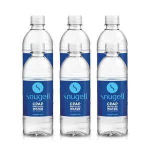Snugell Distilled Water for CPAP Machines, Travel Size Bottles (16.9 oz Each) – Up to 15 Days Supply – Clean, Multi-Use, Travel-Friendly, Made in USA