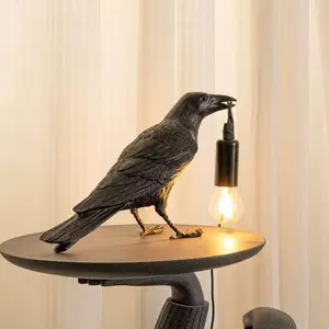 Cross Border Lucky Bird Resin Wall Lamp Nordic Simple Creative Bedside Night Light Animal Decoration Bird Table Lamp vintage decorative bedroom desk