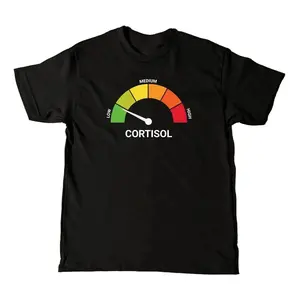 High Cortisol Low Cortisol Funny Casual 100% Cotton Heavyweight Short Sleeve T-Shirt Crewneck Sweatshirt Hoodie Menswear Top