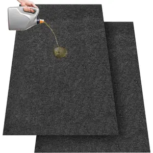 2 count Garage Floor Mat 60 x 32 Inch Oil Spill Mat  Rubber Mat Rubber Backing Layer Garage Rug Oil Absorbent Pads Garage Carpet for Protects from Spills Drips Stains Splashes, Black