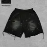Men's All Over Print Rhinestone-Decorated Casual Graphic Shorts, Fitted Summer Style, Moderate Fabric Thickness, All-Season Wear