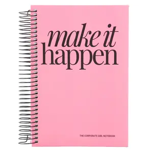 The Corporate Girl Notebook, Pink, 120 Page, Matte Lamination spiral notebook stationery lover
