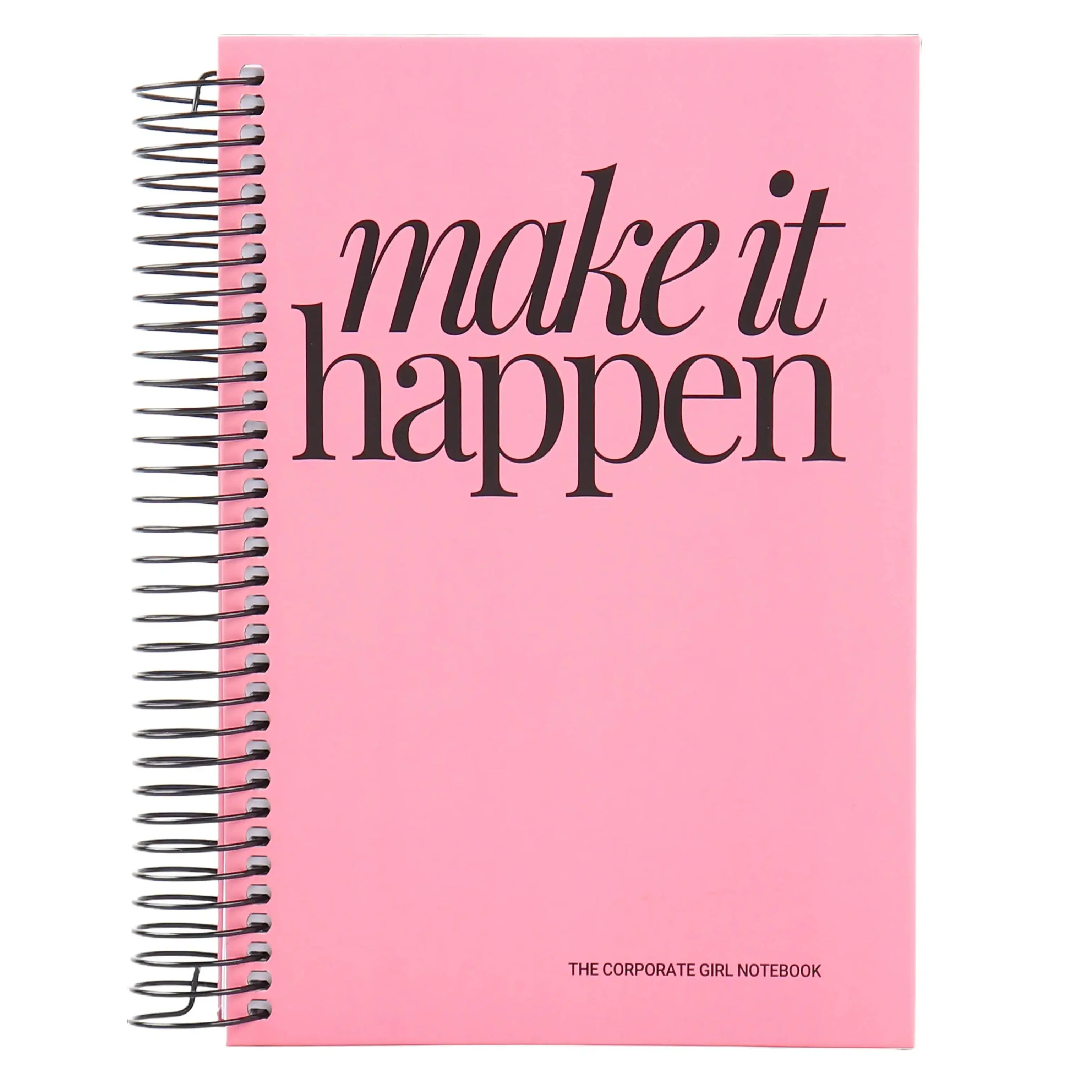 THE CORPORATE GIRL PLANNER Matte Lamination Spiral Notebook, Pink, 120-Page Office Stationery for Stationery Lovers, Featuring Colorful, Adorable, Affirmation Slogan, Bold Text Designs, Colorful Spiral Notebooks