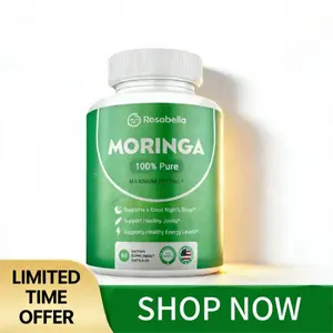 【Flash Sale 3 bottles] Rosabella Organic Moringa 800 mg Capsules 2-Pack | Herbal Immune & Digestive Wellness Support | Natural Vitamin Boost | Daily Supplement