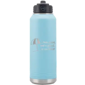 Sun Sand Drink in Hand 32 oz Water Bottle | Light Blue