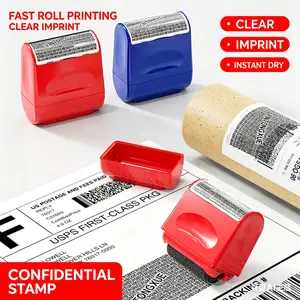 【2Pack Privacy Protection Roller Stamp】ID Protection Roller Stamp Used to Cover the Pattern, Confidentiality Stamp, Confidential Address Blocker, Office Stationery Supplies for Confidential Information