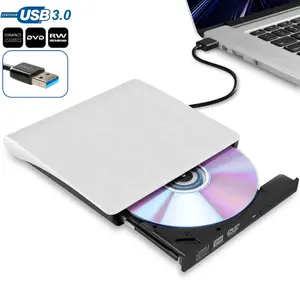 USB 3.0 CD DVD Drive, Ultra-Thin CD/DVD Reader Writer, Compatible with PC Laptop Desktop, Windows Linux MAC iOS, Multiple Colors Available