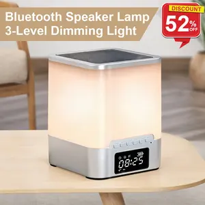 Alarm Clock with RGB Night Light Bluetooth Speaker Music Rhythms Touch Control 12/24Hr Auto Off SD Card Support for Modern Bedrooms