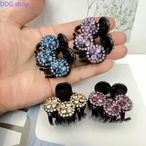 Premium Rhinestone & Glossy Luxury Small Flower Hair Clip / Holiday Gift